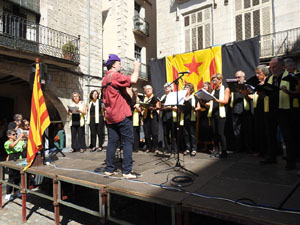 Diada Nacional 2024. Concentració a la plaça del Vi, lectura del manifest i cant de Els Segadors
