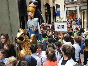 Fires de Sant Narc&iacute;s 2023. Cercavila de gegantons amb la Girona Marxing Band