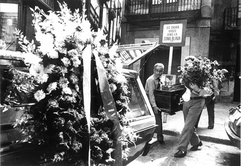 Enterrament de Lluís Batlle. Plaça de l'Oli. 1983