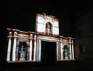 Girona, ciutat de festivals. Festival Internacional de Mapping, FIMG. Façana de la  Casa Pastors