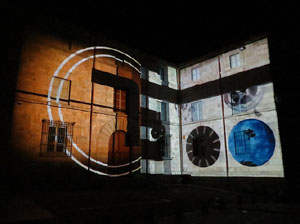 Girona, ciutat de festivals. Festival Internacional de Mapping, FIMG. Façana de la  Casa Pastors