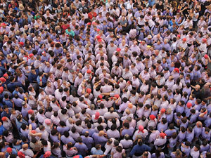 Fires de Girona 2014. Diada castellera amb Marrecs de Salt, Minyons de Terrassa i Capgrossos de Mataró