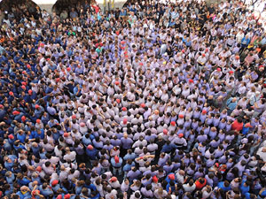 Fires de Girona 2014. Diada castellera amb Marrecs de Salt, Minyons de Terrassa i Capgrossos de Mataró