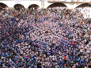 Fires de Girona 2014. Diada castellera amb Marrecs de Salt, Minyons de Terrassa i Capgrossos de Mataró