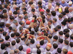 Fires de Girona 2014. Diada castellera amb Marrecs de Salt, Minyons de Terrassa i Capgrossos de Mataró