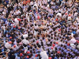 Fires de Girona 2014. Diada castellera amb Marrecs de Salt, Minyons de Terrassa i Capgrossos de Mataró