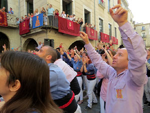 Fires de Girona 2014. Diada castellera amb Marrecs de Salt, Minyons de Terrassa i Capgrossos de Matar&oacute;