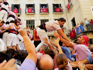 Fires de Girona 2014. Diada castellera amb Marrecs de Salt, Minyons de Terrassa i Capgrossos de Matar&oacute;