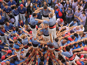 Fires de Girona 2014. Diada castellera amb Marrecs de Salt, Minyons de Terrassa i Capgrossos de Mataró