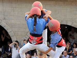 Fires de Girona 2014. Diada castellera amb Marrecs de Salt, Minyons de Terrassa i Capgrossos de Mataró