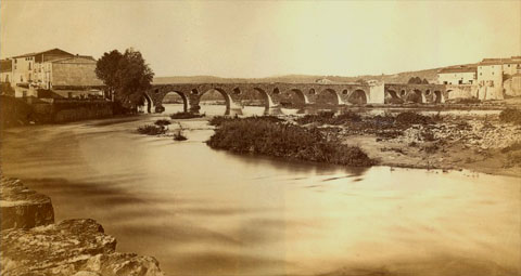 El Pont de l'Aigüa, enllaç entre el Pont Major, a l'esquerra, i Sarrià de Ter, a la dreta