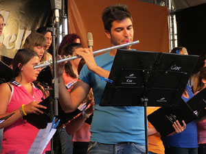 Festival A Capella 2015. Cor de la Universitat de Girona a la pla&ccedil;a de la Independ&egrave;ncia