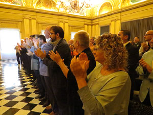 Diada Nacional 2015. Acte institucional al Saló de descans del Teatre Municipal de Girona