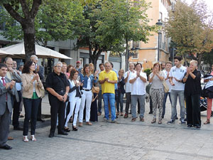 Diada Nacional 2015. Ofrena floral a Carles Rahola a la Rambla de la Llibertat