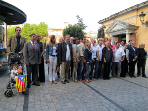 Diada Nacional 2015. Ofrena floral a Carles Rahola a la Rambla de la Llibertat
