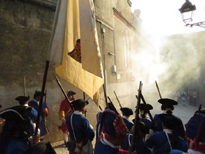 Girona resisteix! Jornades de recreació històrica de la Guerra de Successió. Combat al carrer Rocabertí