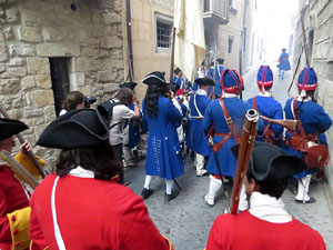 Girona resisteix! Jornades de recreació històrica de la Guerra de Successió. Combat als carrers Bellmirall - Alemanys
