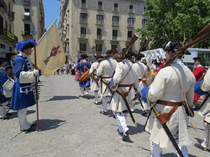 Girona resisteix! Jornades de recreació històrica de la Guerra de Successió. Escaramussa al Pont de Pedra
