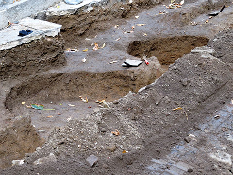 Excavació a la zona de localització de les sitges