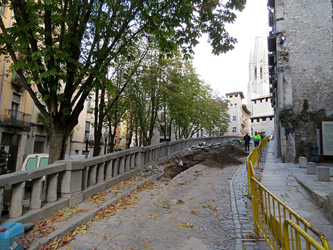 Situació de les excavacions a la pujada de Sant Feliu