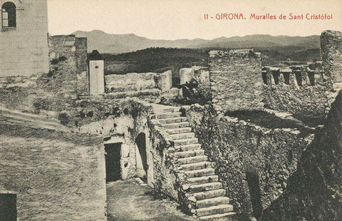 Tram de la muralla de Sant Cristòfol a l'altura dels jardins de la Francesa. 1877