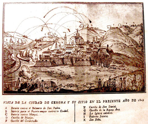 Vista de la ciudad de Gerona y su sitio en el presente año de 1809