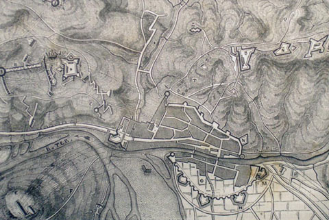 Plano del sitio de Gerona en 1809