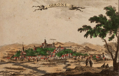Girona al segle XVII. Gravat de Sébastien de Pontault de Beaulieu (Ca. 1612 – 1674) a l'obra Carte de la Principauté de Catalogne