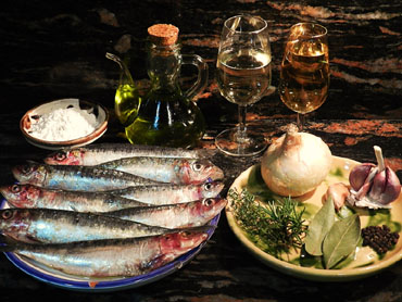 Ingredients de les sardines en escabetx