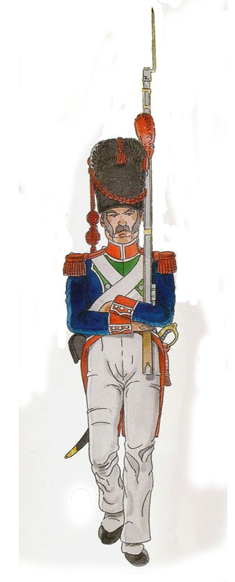 Milici&agrave; granader d'un batall&oacute; de la Milicia Nacional de Barcelona. 1820-1823