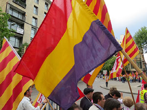 Manifestació de l'1 de maig pels carrers de Girona