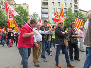 Manifestació de l'1 de maig pels carrers de Girona