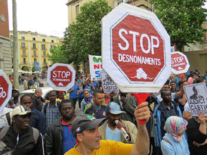 Manifestació de l'1 de maig pels carrers de Girona