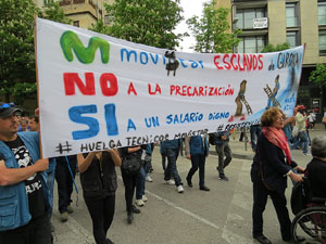 Manifestació de l'1 de maig pels carrers de Girona