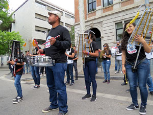 Manifestació de l'1 de maig pels carrers de Girona