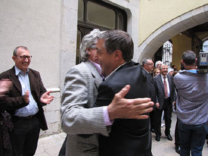 Homenatge als germans Roca del Celler de Can Roca. Arribada a la plaça del Vi