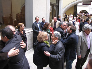 Homenatge als germans Roca del Celler de Can Roca. Arribada a la plaça del Vi