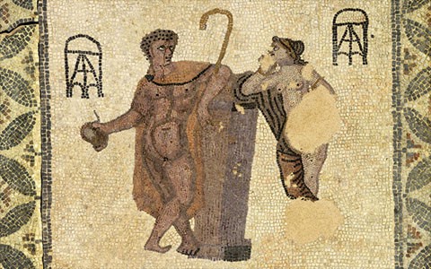 Mosaic de Paris i Afrodita (detall)