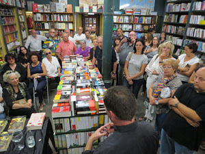 Llibreria Geli. Presentaci&oacute; de La cuina medieval i renaixentista. Moros, jueus i cristians, de Jaume F&agrave;brega, amb Joaquim Nadal i Abraham Simon