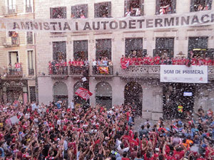 Ascens del Girona FC i el B&agrave;squet Girona. Rebuda a la pla&ccedil;a del Vi