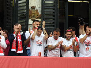 Celebraci&oacute; del Girona FC a la Champions League