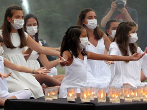 Homenatge en record de les v&iacute;ctimes de la Covid-19 al Parc de les Ribes del Ter
