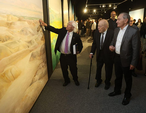 Inauguraci&oacute; de l'exposici&oacute;. Llu&iacute;s Roura amb el President Jordi Pujol