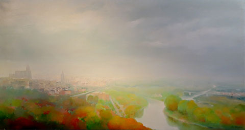 Girona. La ciutat en una atmosfera embolcallant de tardor, 2000-2004. 100 x 200