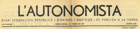 Capçalera de 'L'Autonomista'