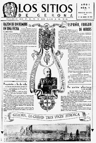 Primer número del diari 'Los Sitios de Gerona', primer de gener de 1943
