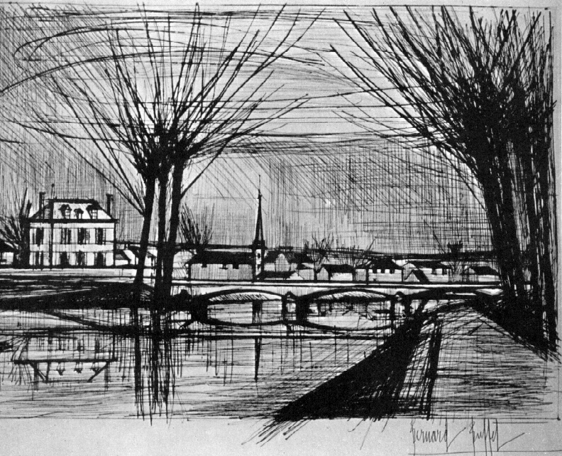 Canal à Soissons. Bernard Buffet. 1964