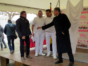 Fira del Porc FIPORC 2015. Demostraci&oacute; de l'especejament d'un porc