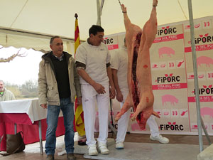 Fira del Porc FIPORC 2015. Demostraci&oacute; de l'especejament d'un porc