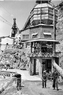 Obres de construcció del pantà de Susqueda. 13/09/1965